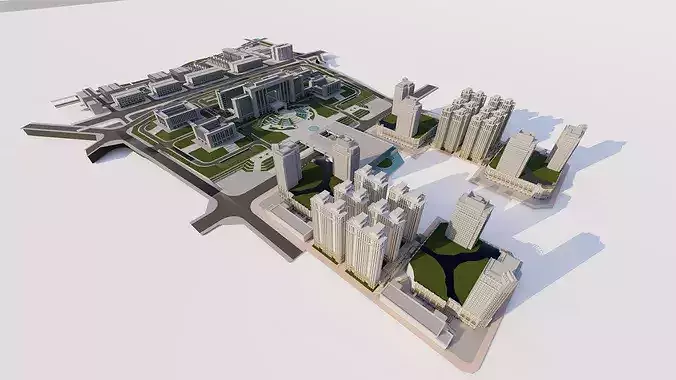modern city- City  Urban 3D model 6