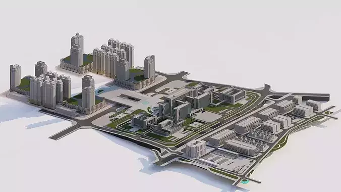 modern city- City  Urban 3D model 2