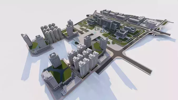 modern city- City  Urban 3D model 5