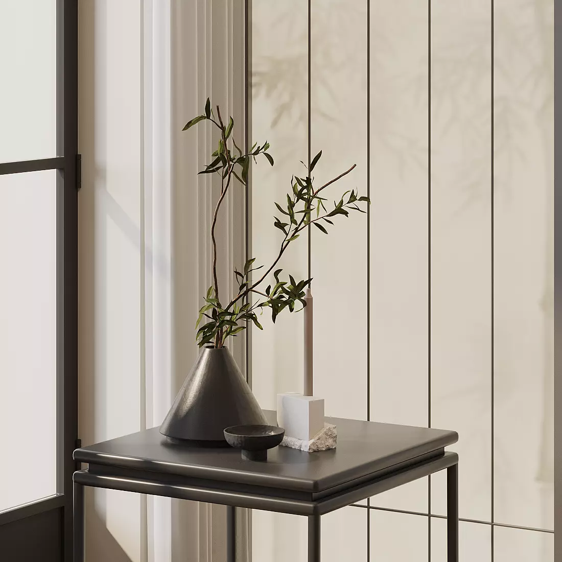 Wabi - sabi - style dried flower arrangement 3D model