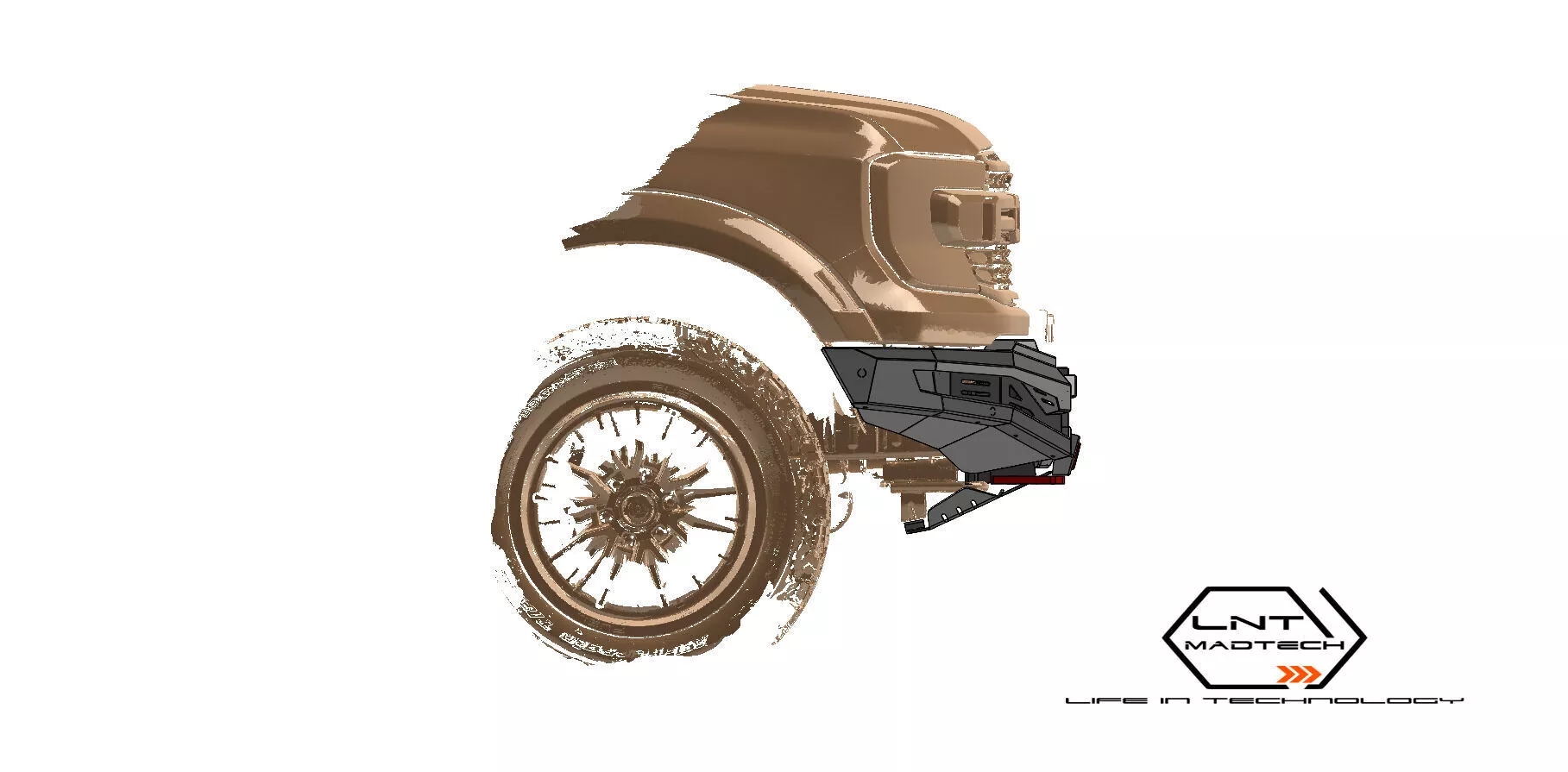 Front Bumper Design 02 for Ford Ranger Raptor Next Gen 2022 on 3D model