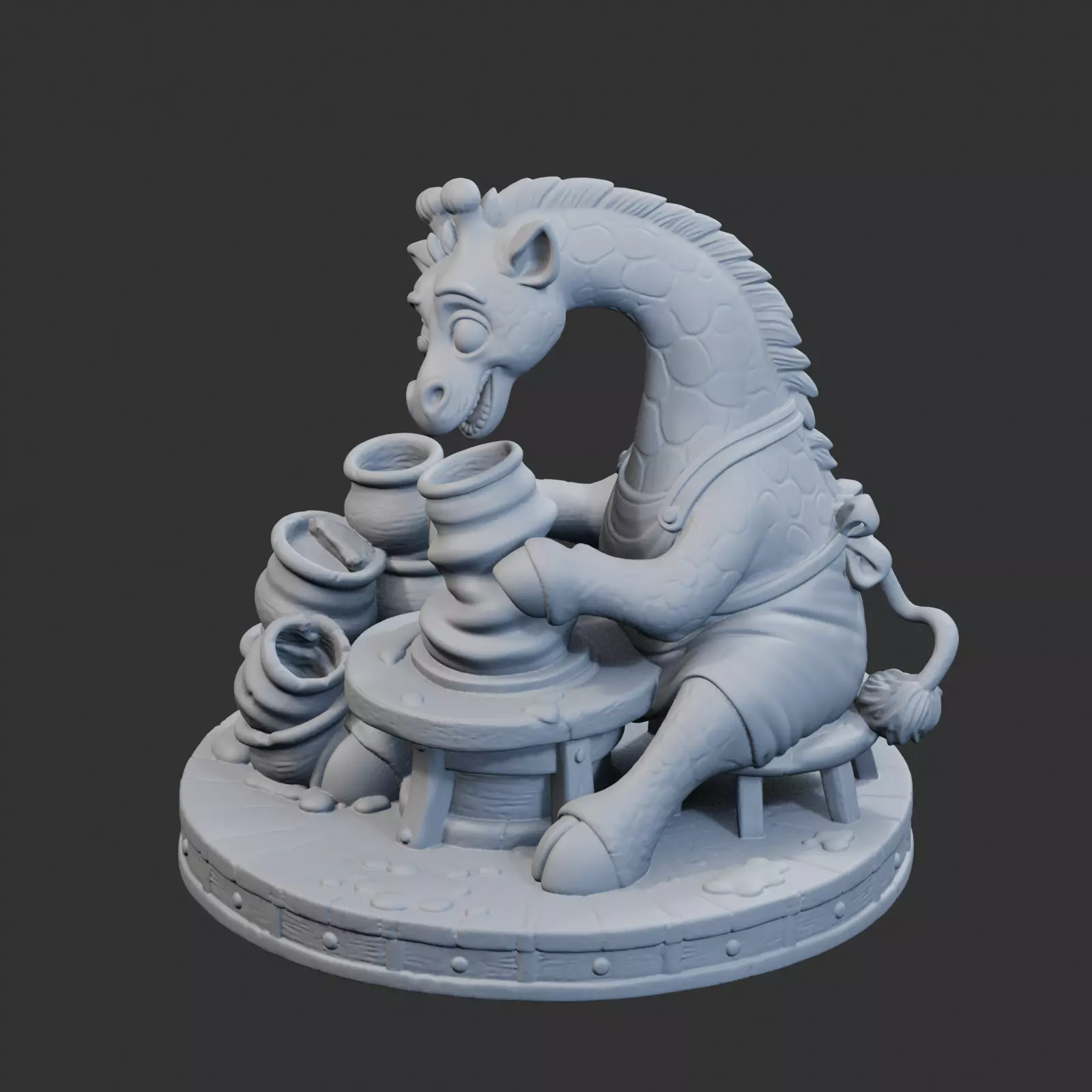 Giraffe Potter Sculpture 3D print model