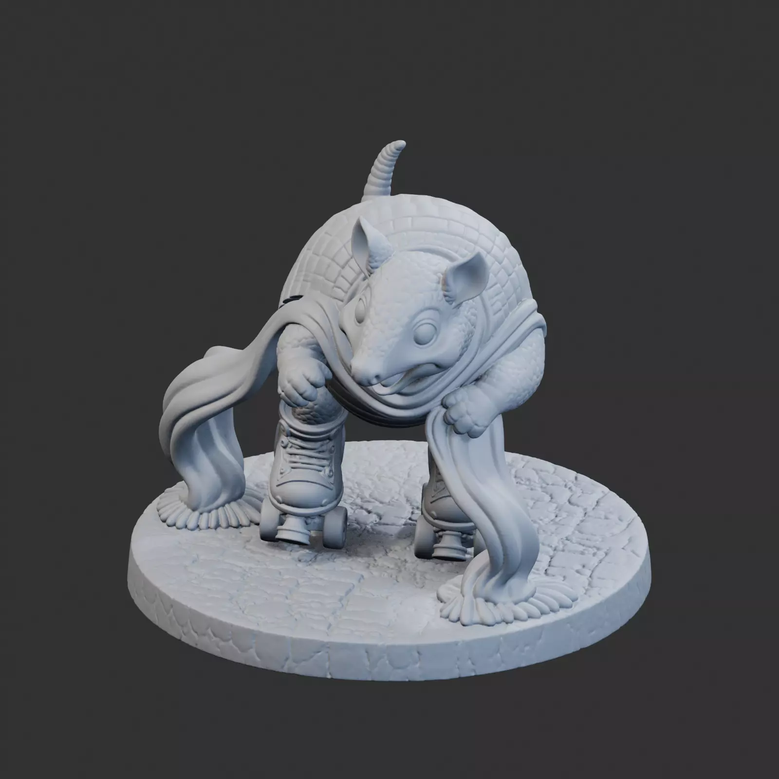 Armadillo Roller Skater Sculpture 3D print model