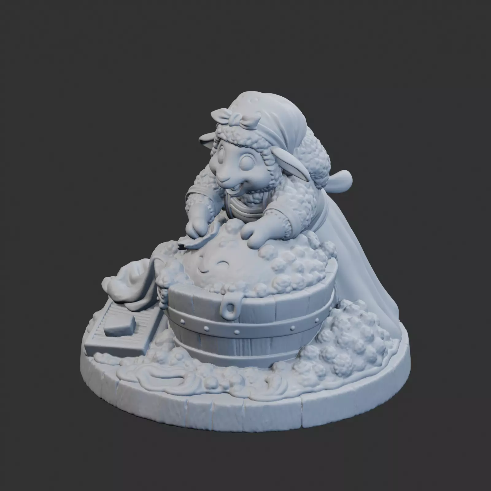 Sheep Cloud Washer Sculpture 3D print model