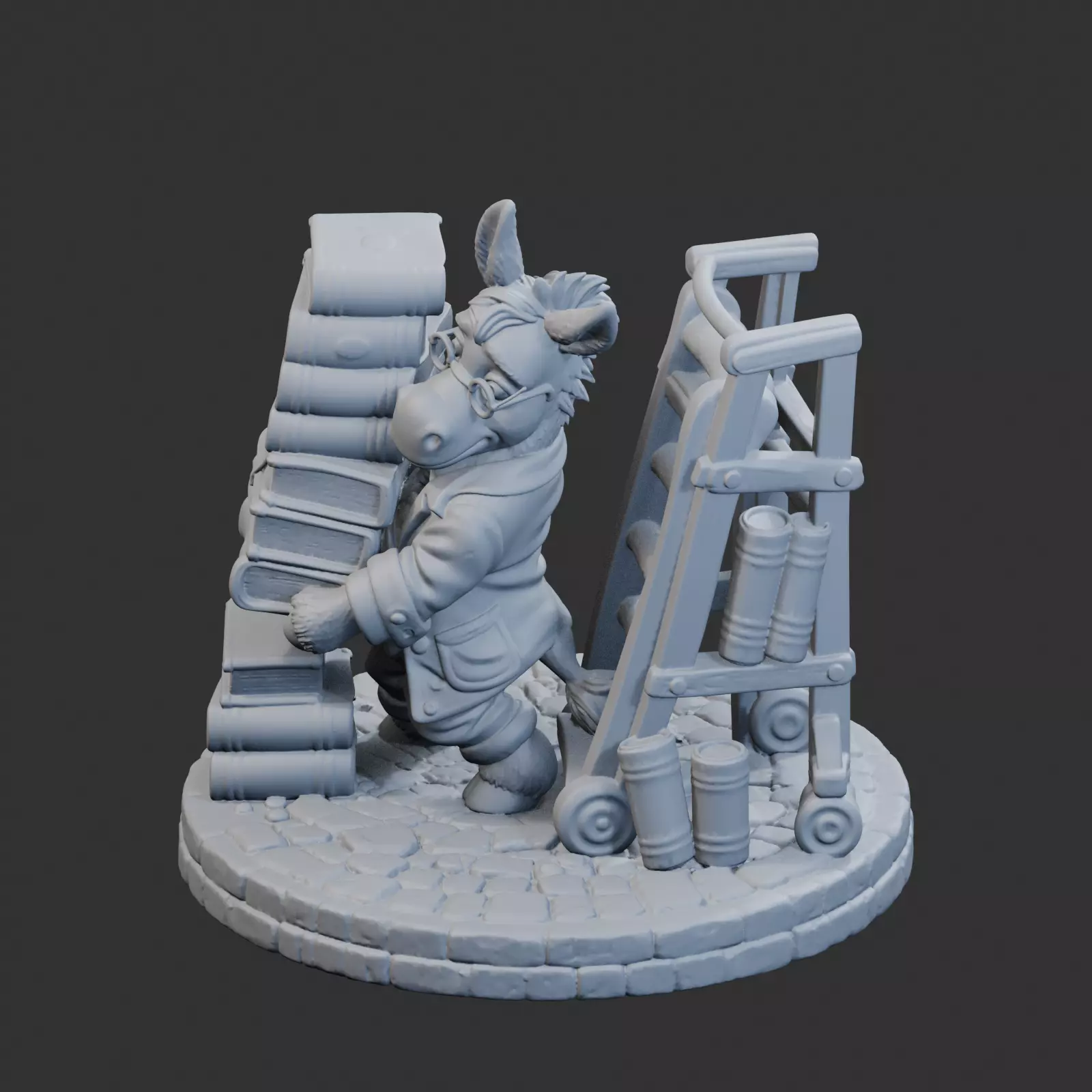 Donkey Librarian Sculpture 3D print model