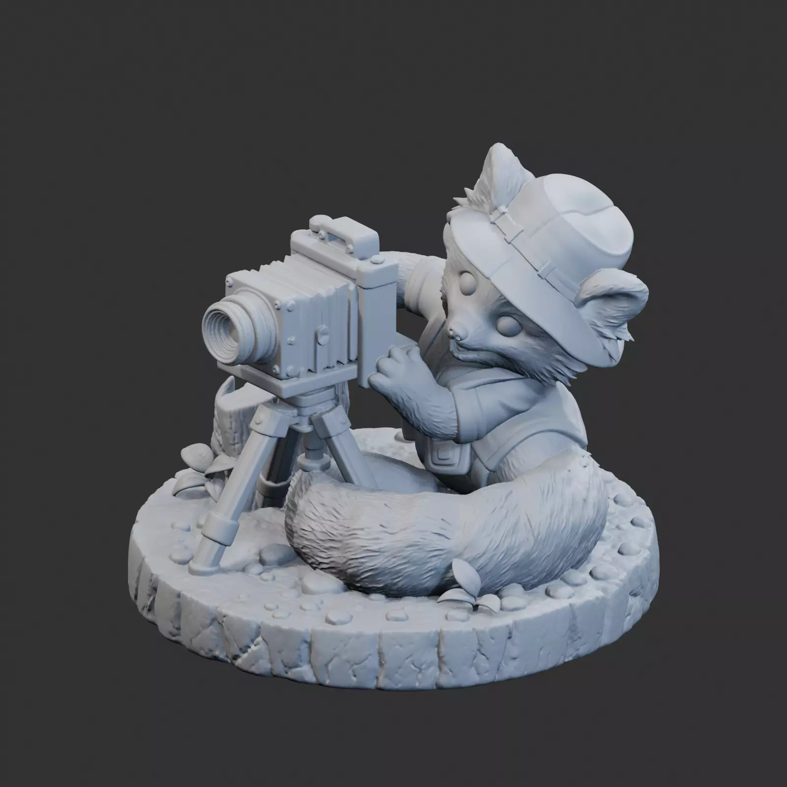 Red Panda Photographer Sculpture 3D print model