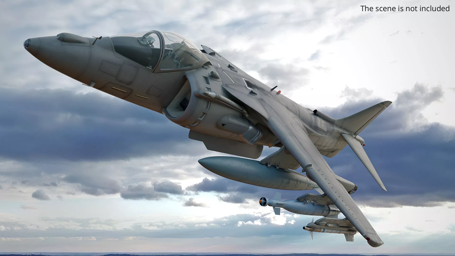 Vertical Takeoff Combat Aircraft Rigged 3D model