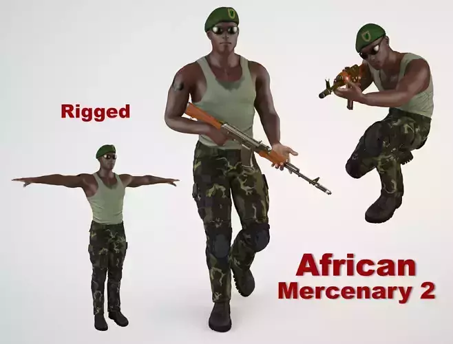 African Mercenary 2 3D model