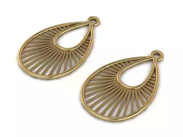 Earrings pair of rose gold plated tear drop