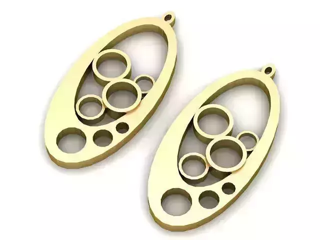 Earrings pair of rose gold plated