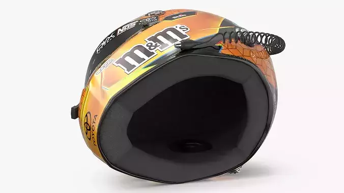 NASCAR Competition Helmet with M and Ms Branding 3D model 7