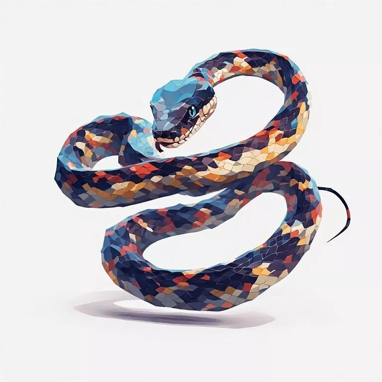 Jumping Low Poly Snake 3D Model - Geometric Reptile Asset 3D print model