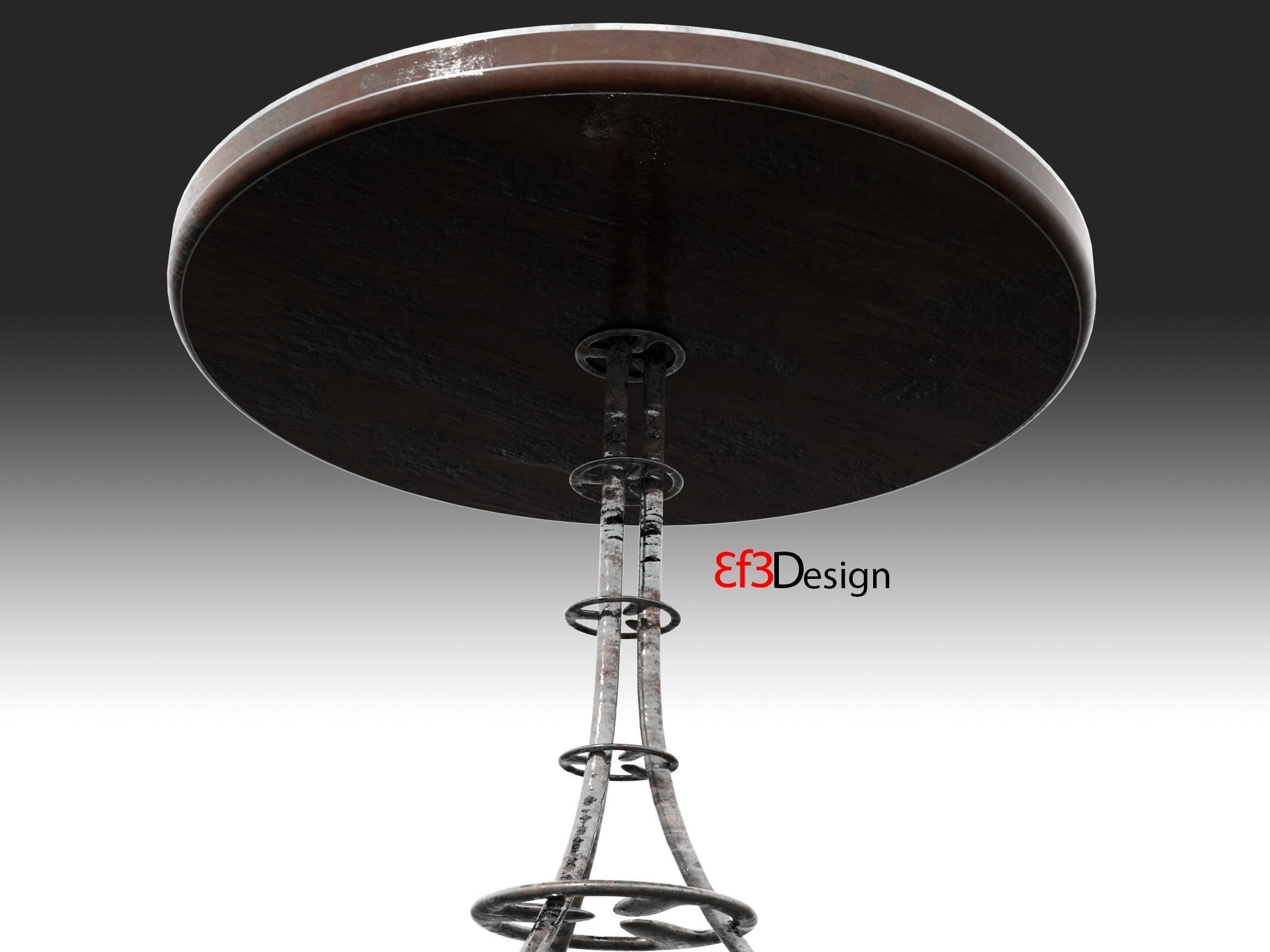 Old Scratchy Table Low-poly 3D model_3