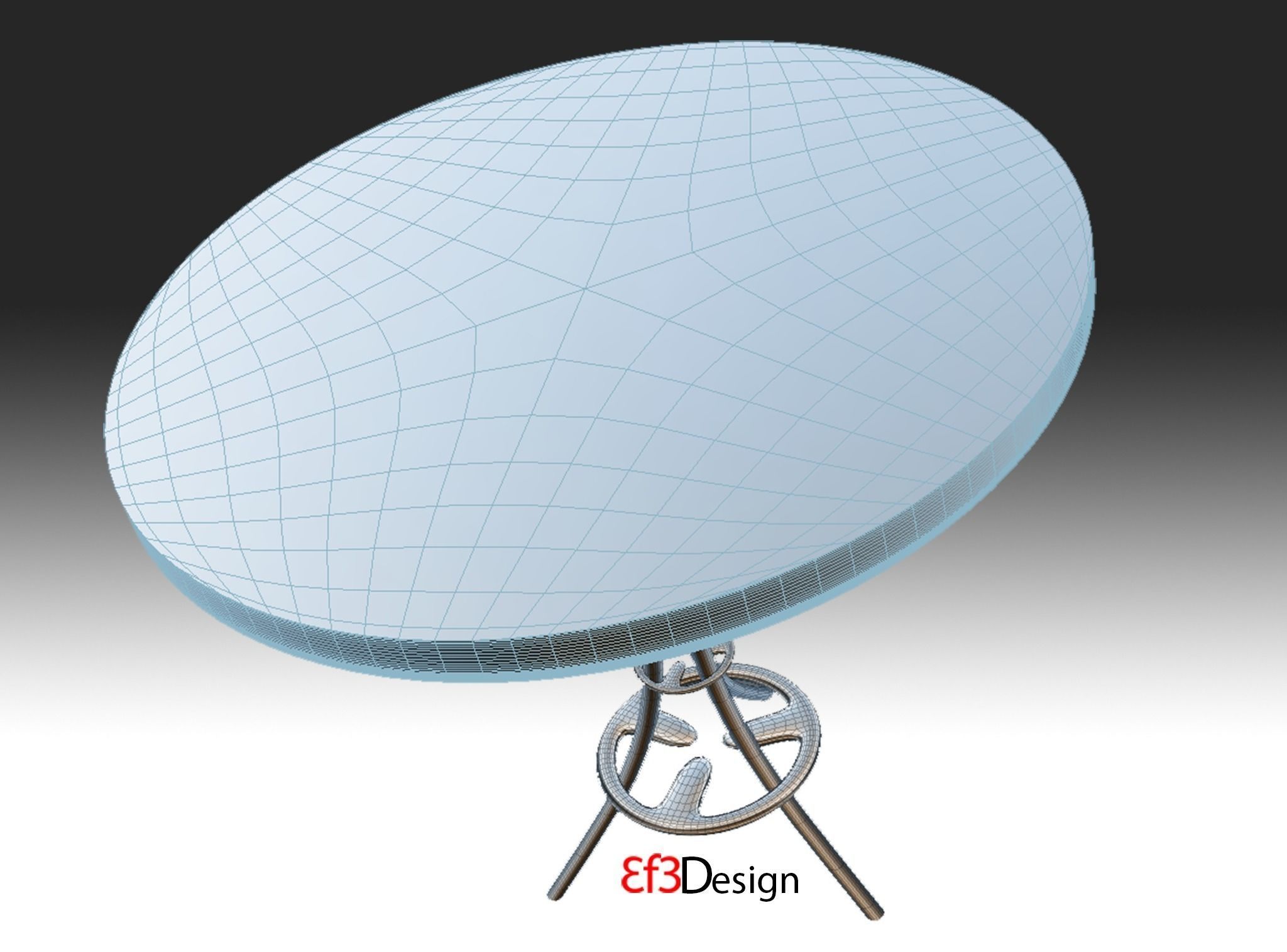 Old Scratchy Table Low-poly 3D model_6