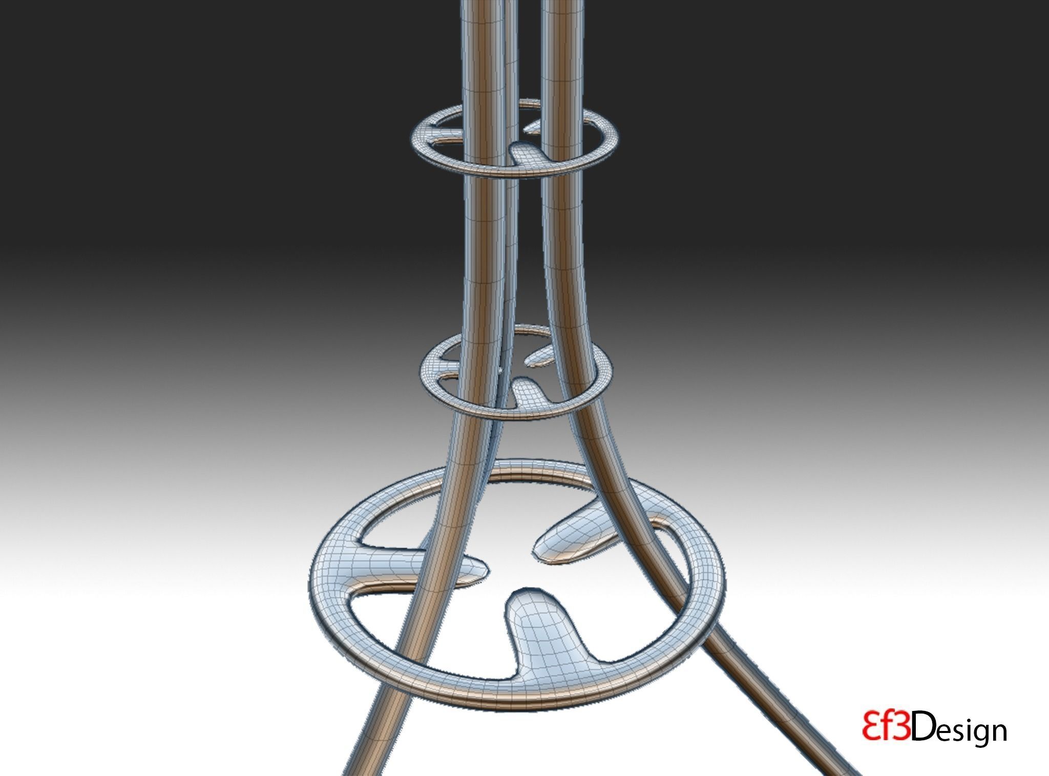 Old Scratchy Table Low-poly 3D model_5