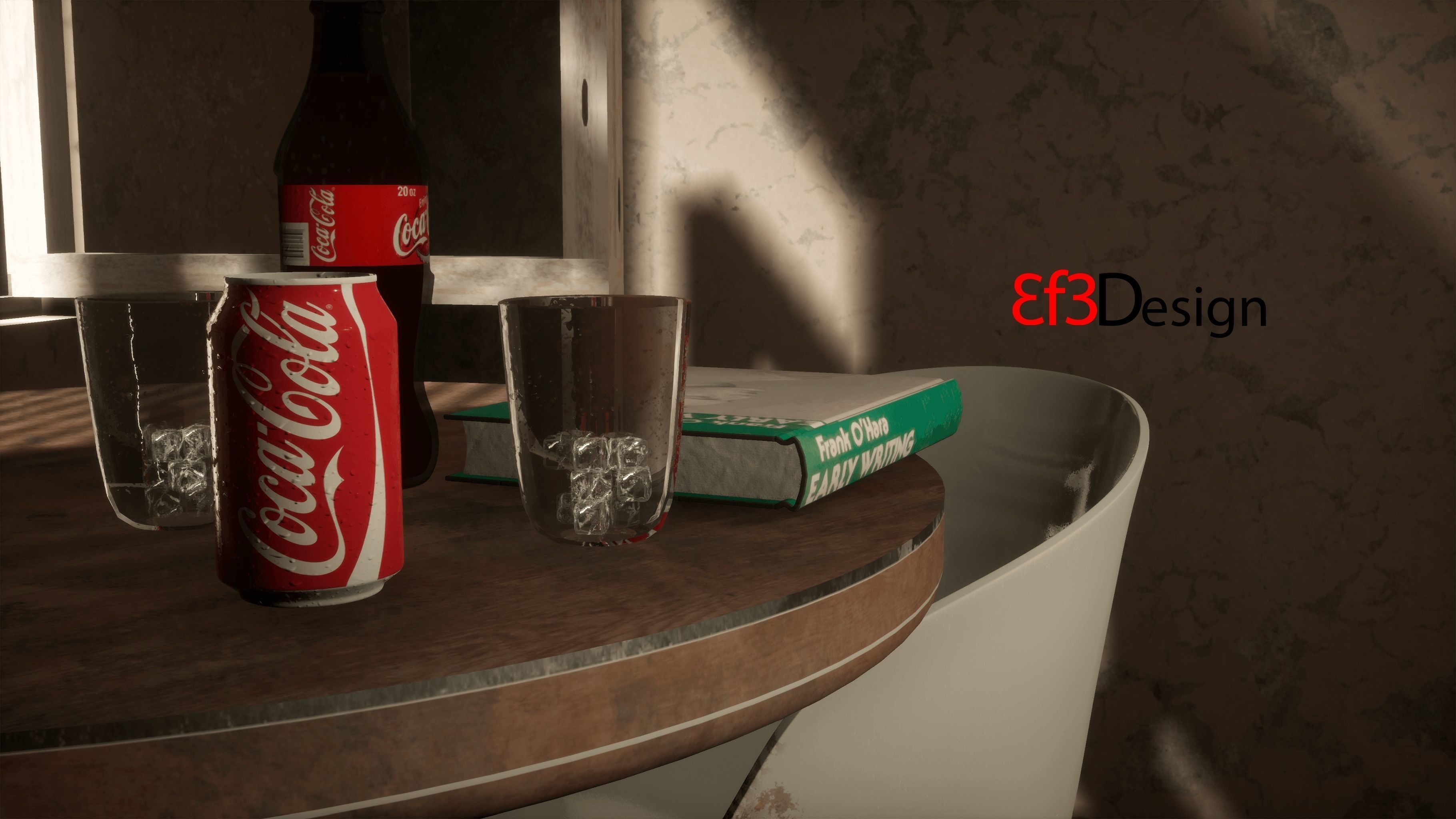 Old Scratchy Table Low-poly 3D model_8