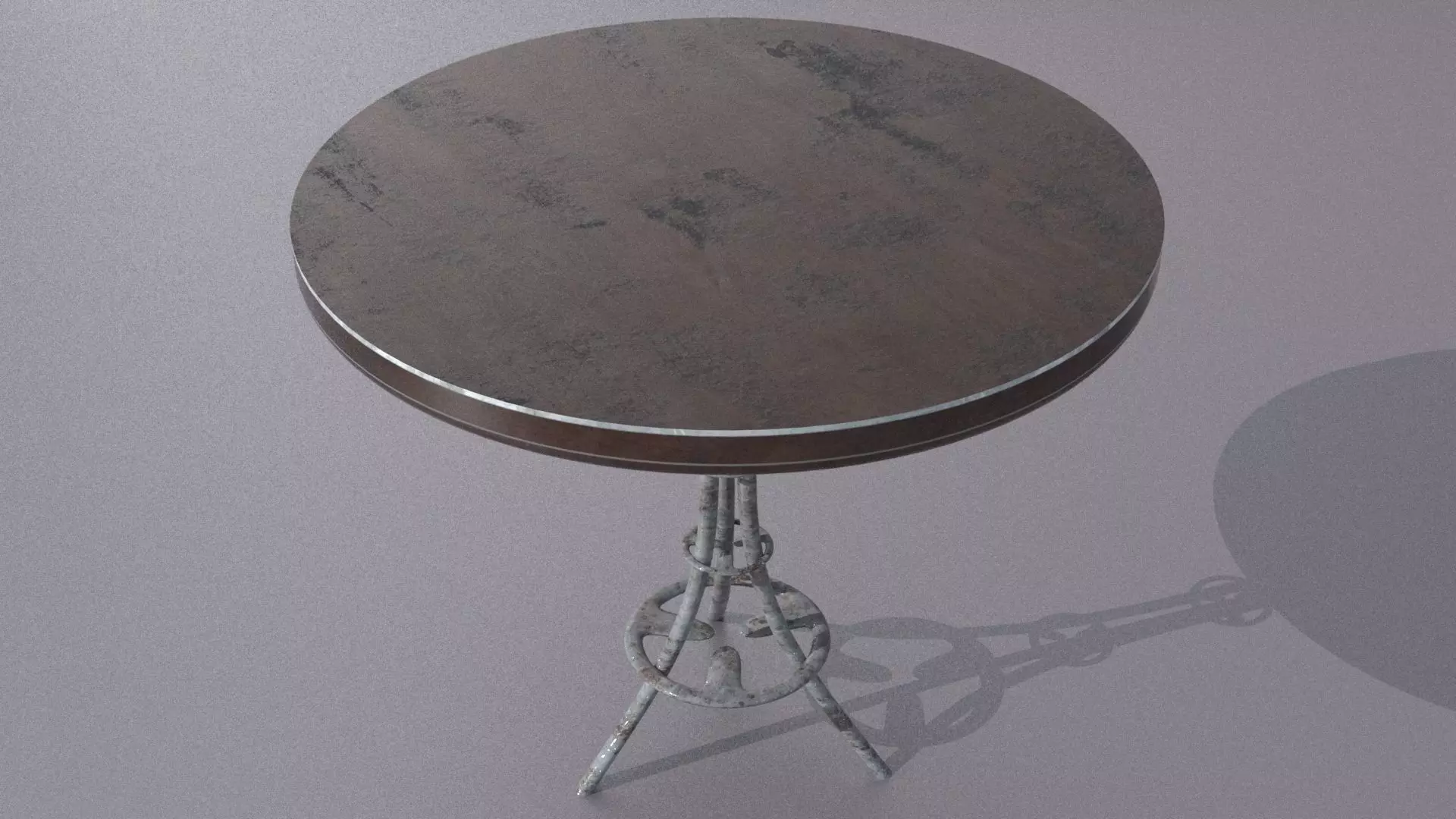 Old Scratchy Table Low-poly 3D model_0
