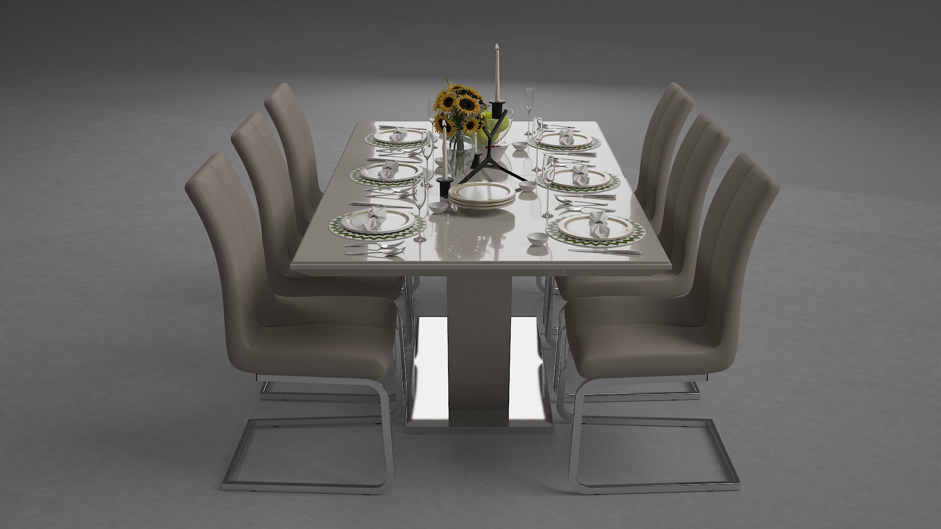 Dinining Table render ready vray  model 3D model_2