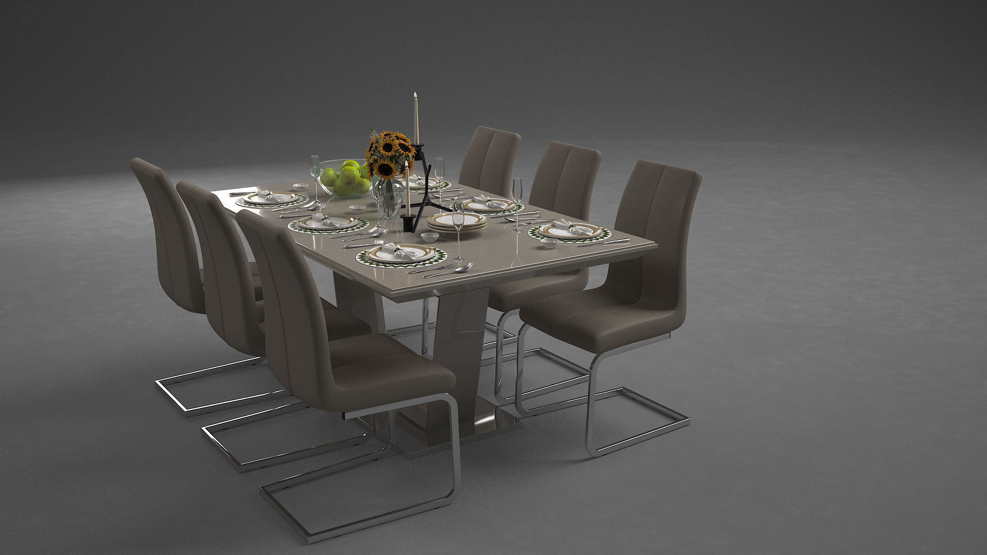 Dinining Table render ready vray  model 3D model_6