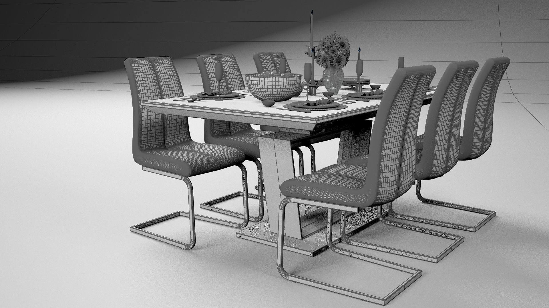 Dinining Table render ready vray  model 3D model_1