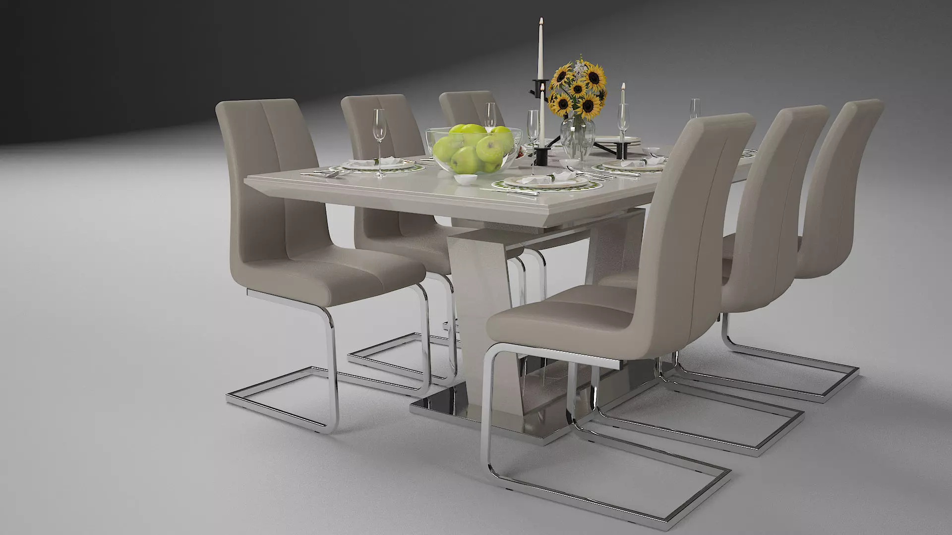 Dinining Table render ready vray  model 3D model_0