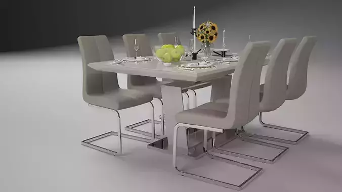 Dinining Table render ready vray  model