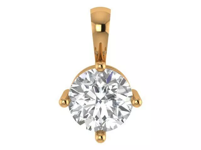 Round Solitaire Pendant 3D print model
