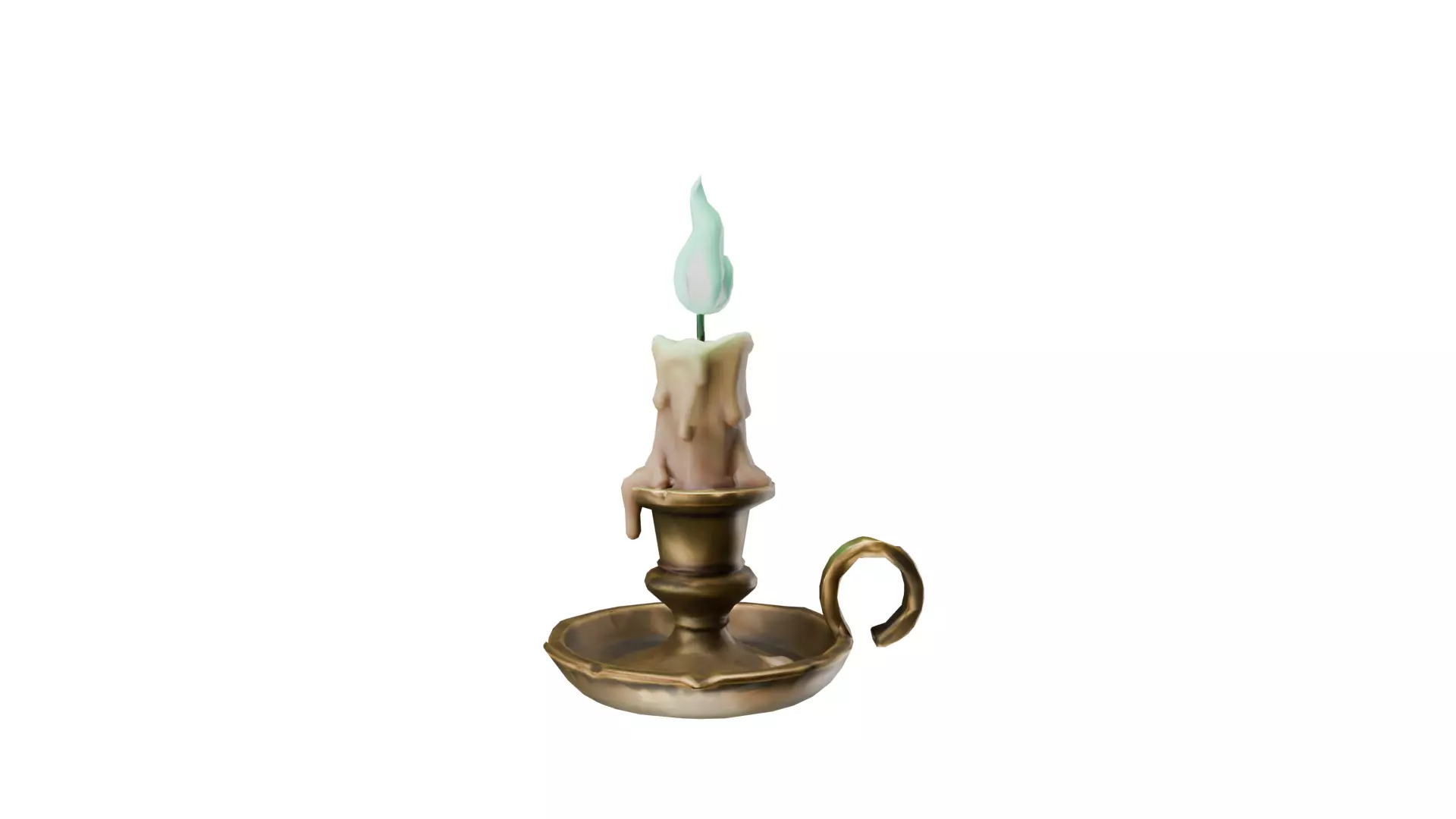 Vintage Candle 3D Model Low-poly 3D model