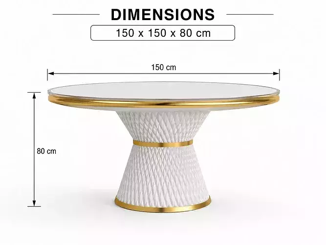 Classic dining table set  with 6 chairs pack Low-poly 3D model 2