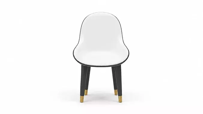 Classic dining table set  with 6 chairs pack Low-poly 3D model 5