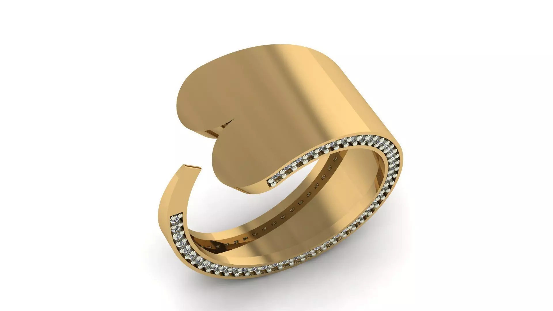 HU0002BY gold ring with diamonds 3D print model_0