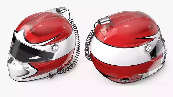 Aerodynamic Race Helmet with Communication Line 3D model 6