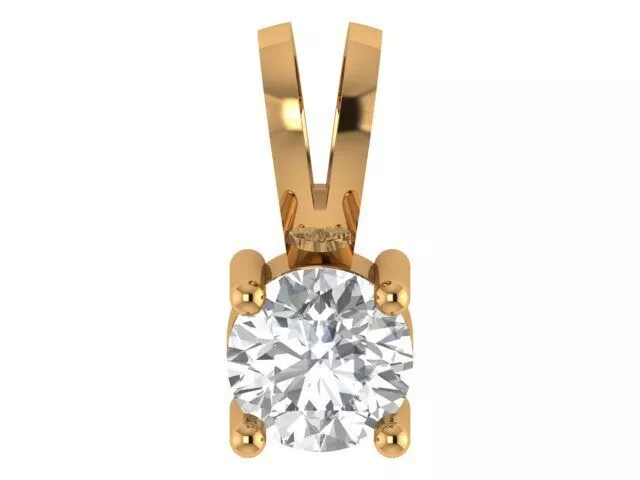 Round Solitaire Pendant 3D print model