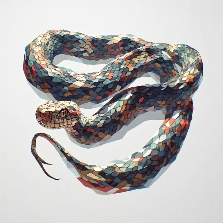 Running Low Poly Snake 3D Model - Geometric Reptile Asset 3D print model