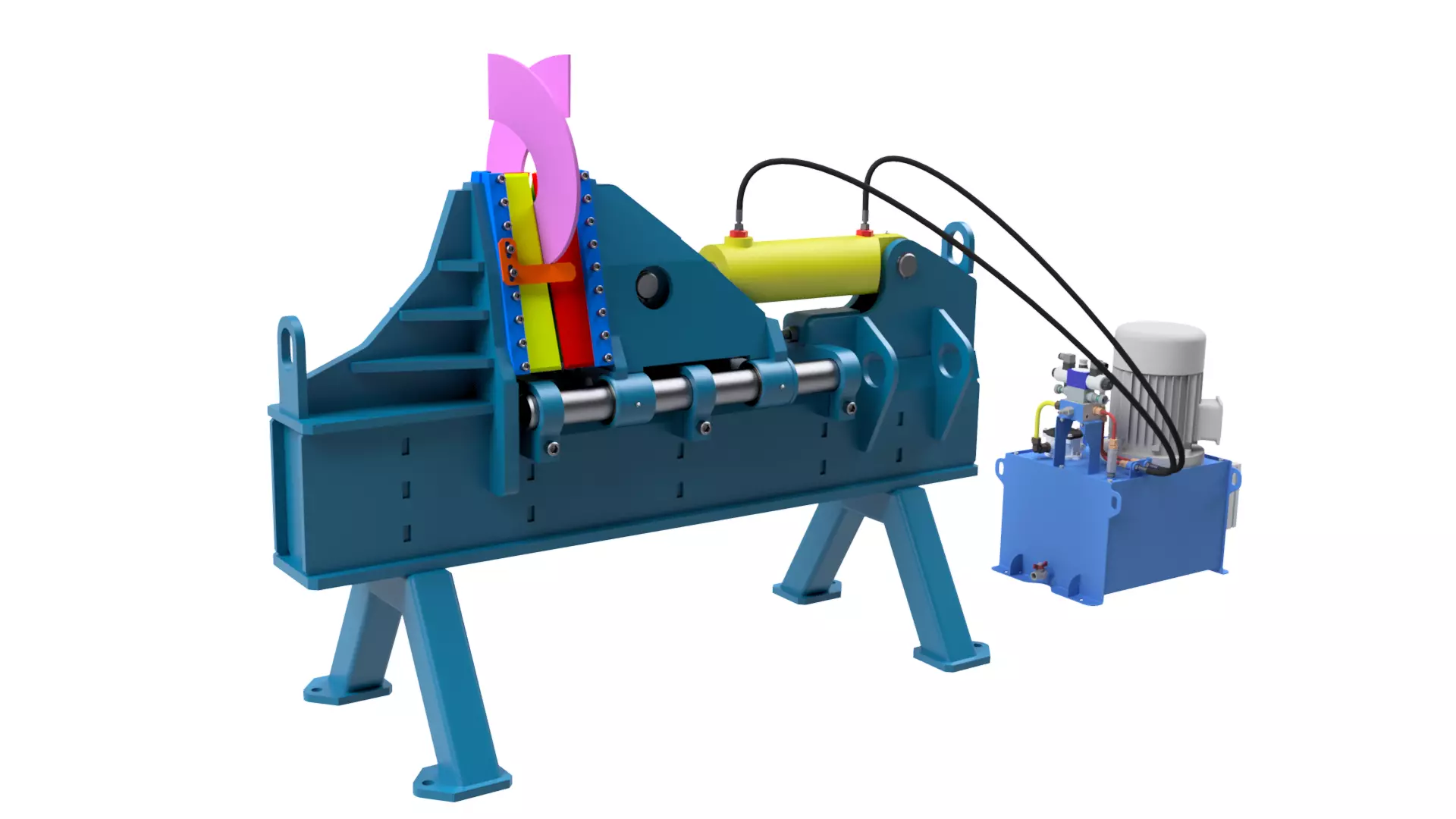 Screw Flight Forming Machine Setup 3D model