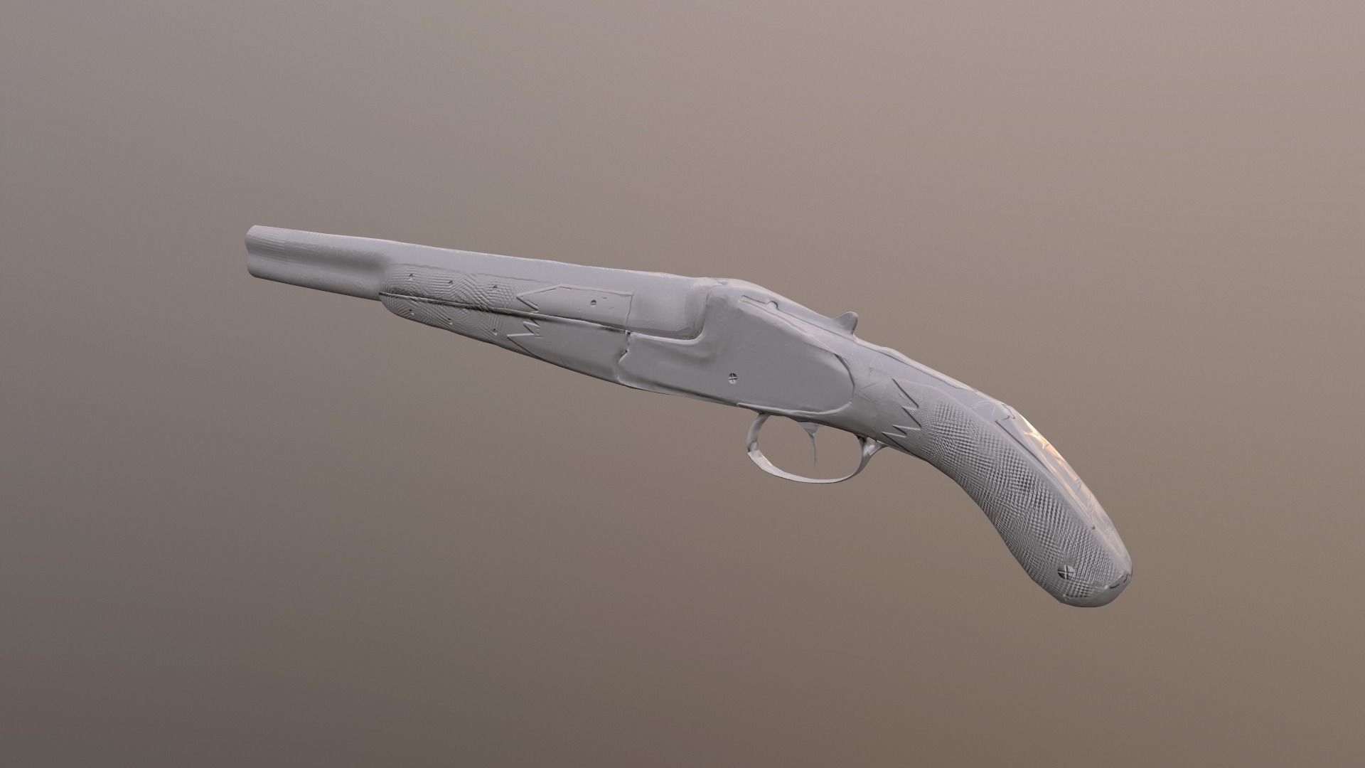 Game Ready Sawed off  double barrel Shotgun Low-poly 3D model_4