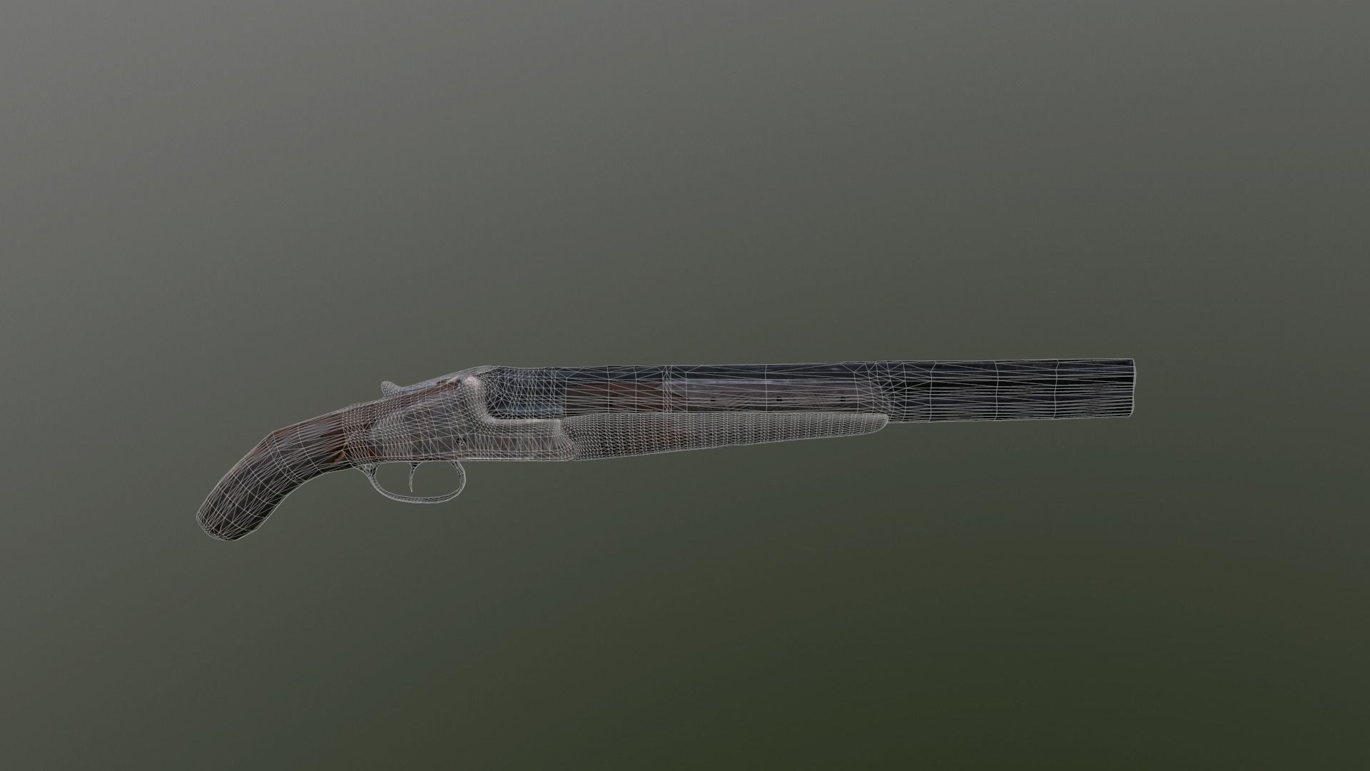 Game Ready Sawed off  double barrel Shotgun Low-poly 3D model_7
