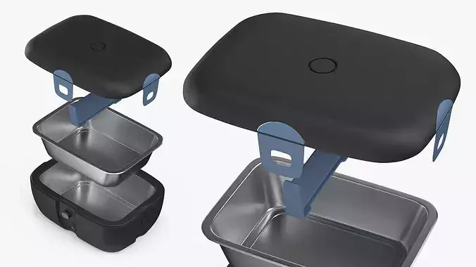 Portable Electric Lunchbox in Exploded View 3D model 4