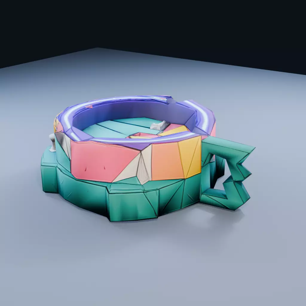 Postmodern Ashtray Low Poly PBR Game Asset Low-poly 3D model