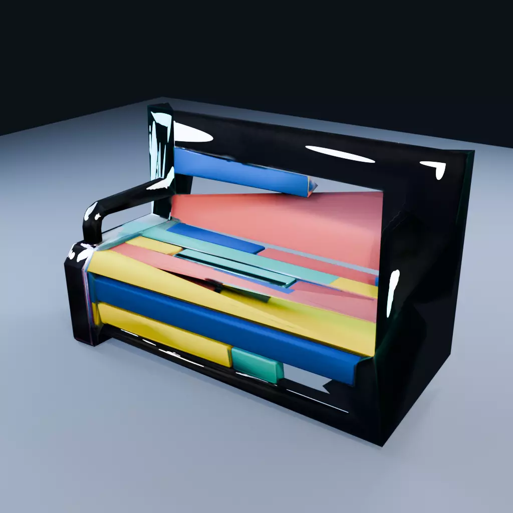 Postmodern Bench Low Poly PBR Game Asset Low-poly 3D model