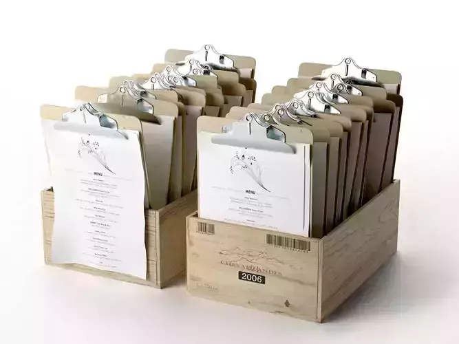 Restaurant Host Stack of Menus 3D model