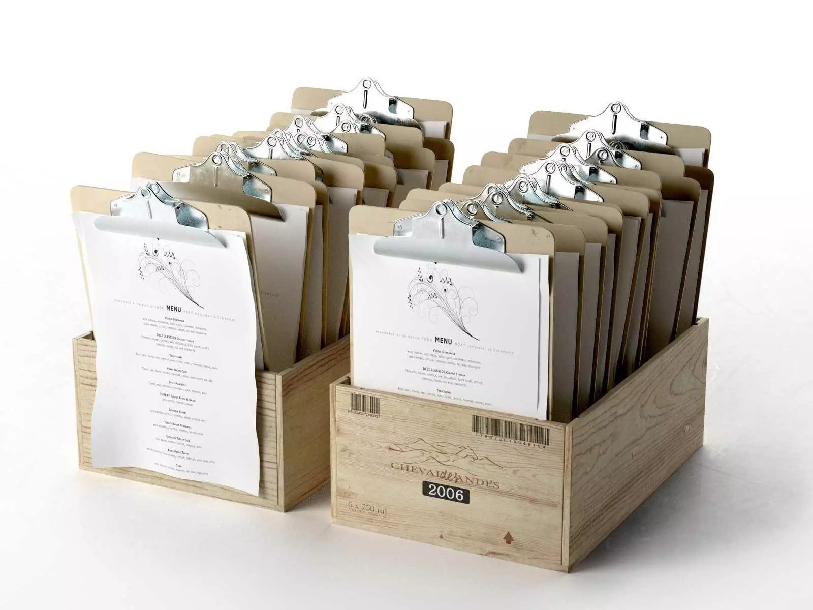 Restaurant Host Stack of Menus 3D model
