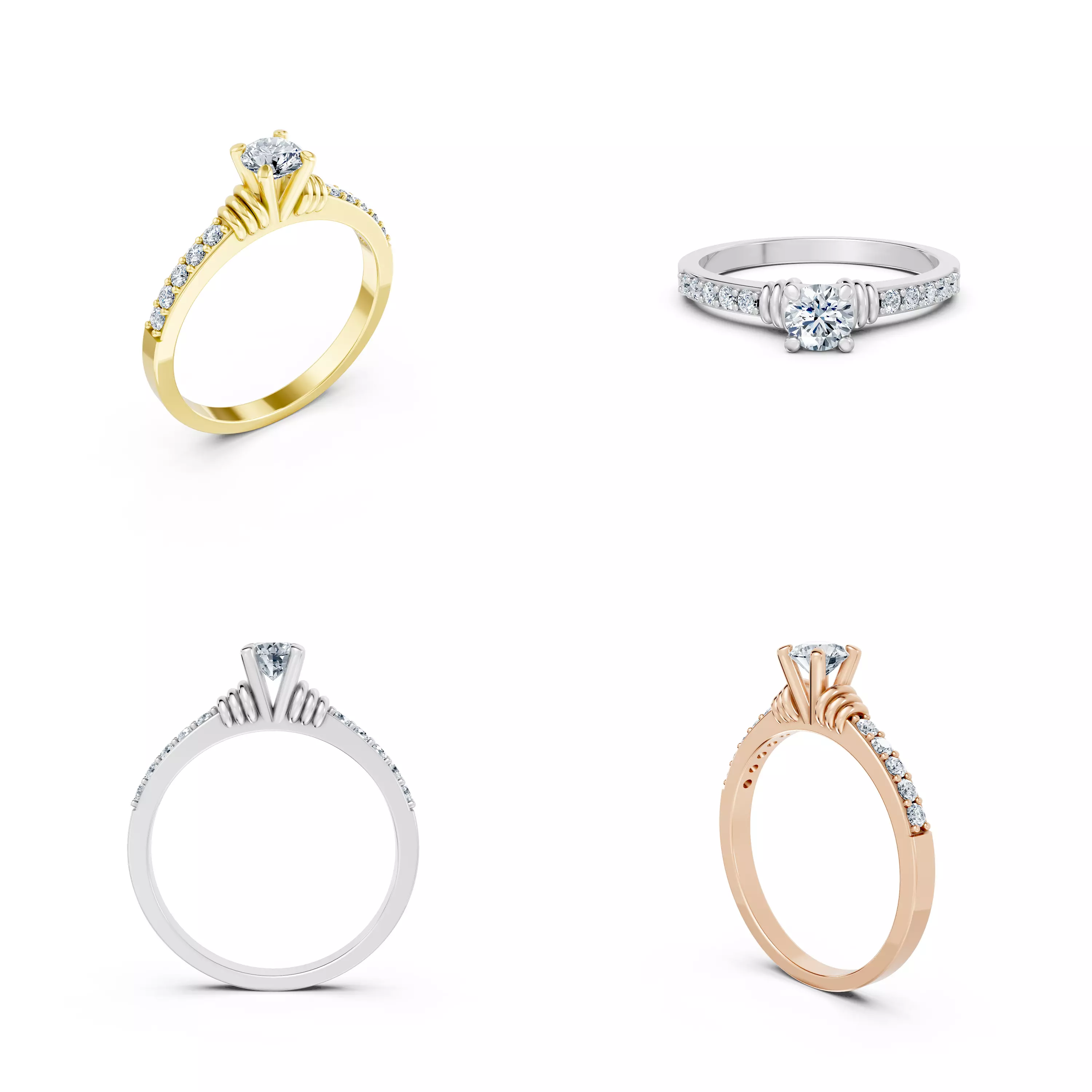 Classic Solitaire Ring CAD Model STL 3DM Jewelry Design 3D print model