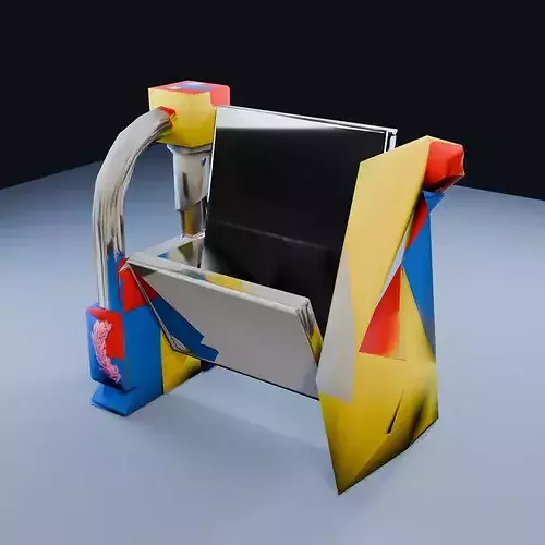 Postmodern Magazine Rack Low Poly PBR Game Asset