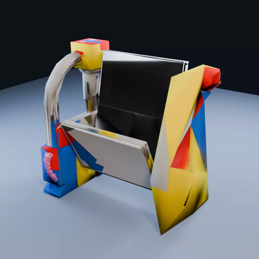 Postmodern Magazine Rack Low Poly PBR Game Asset Low-poly 3D model