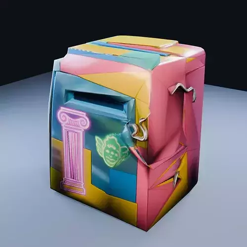 Postmodern Mailbox Low Poly PBR Game Asset