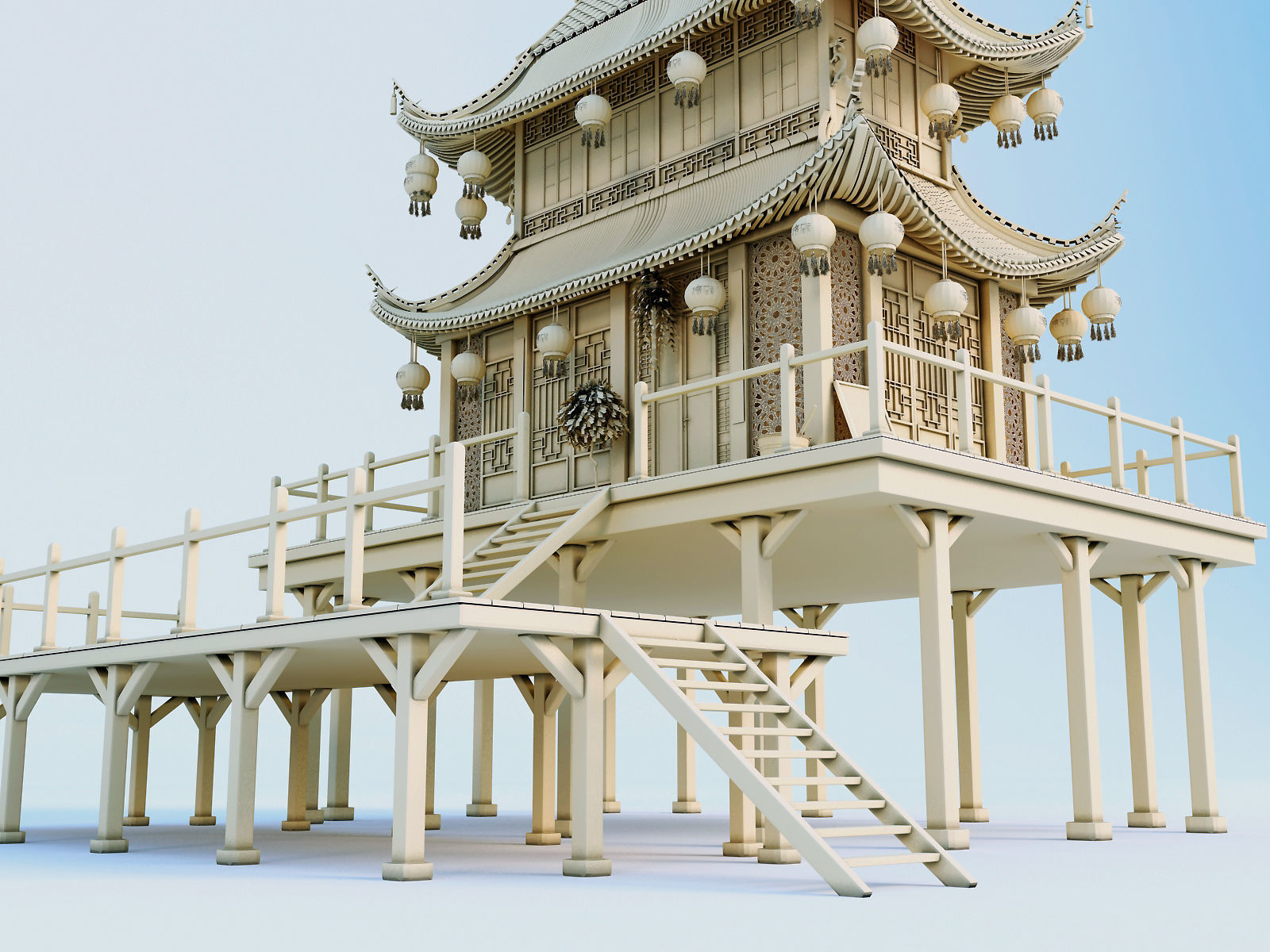 Chinese House 3D model_22