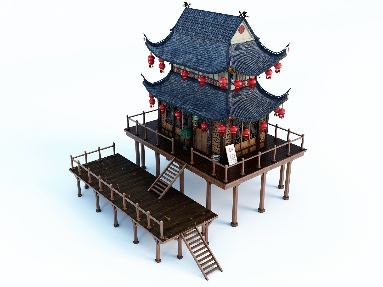 Chinese House 3D model_8