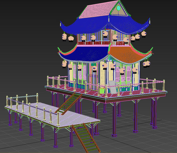 Chinese House 3D model 2