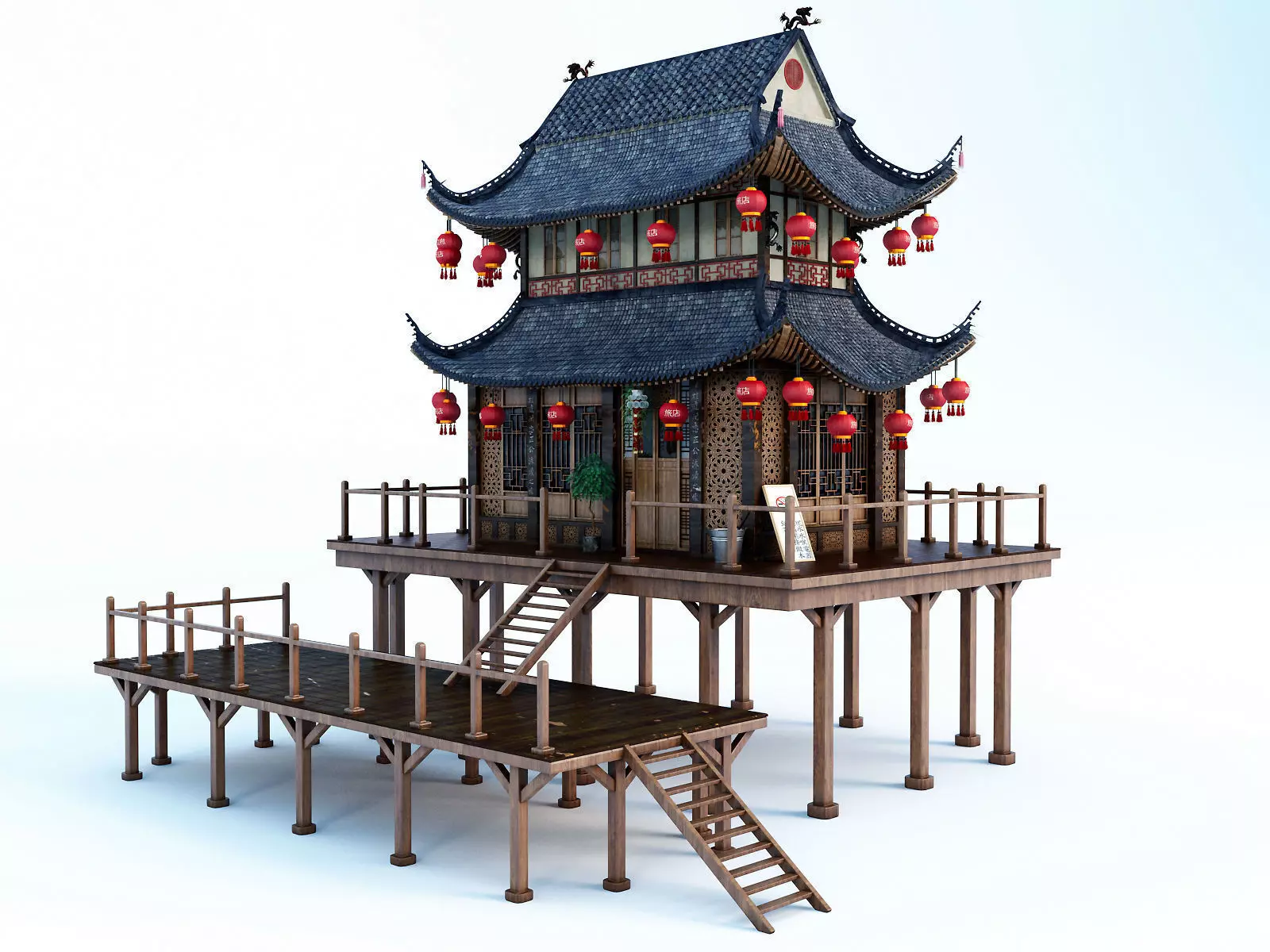 Chinese House 3D model_0